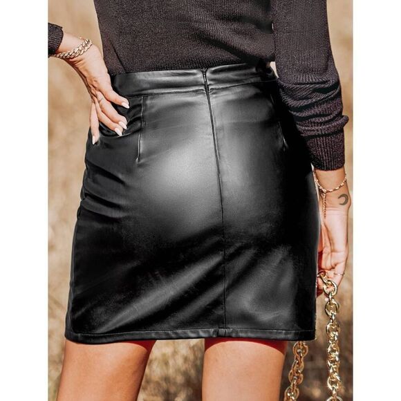 Cupshe Storm Faux Leather Mini Skirt - Picture 2 of 8